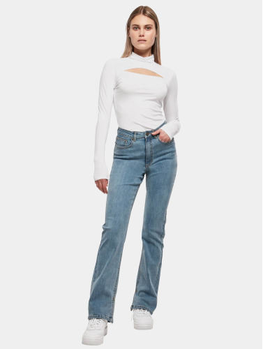 Urban Classics / Straight fit jeans Ladies Highwaist Straight Slit Denim in blauw